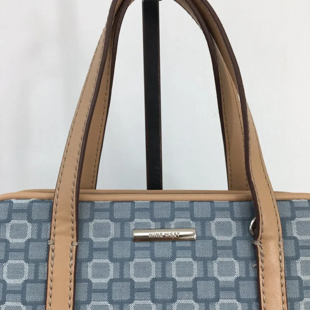 Nine West Retro Geometric Fabric Mini Satchel Wallet Bag GREAT Condition